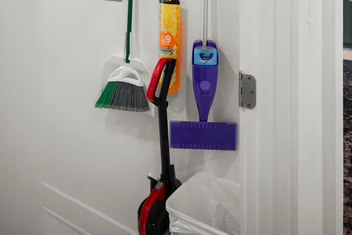 Basic cleaning supplies, including a broom and mop, are provided for your convenience throughout your stay.