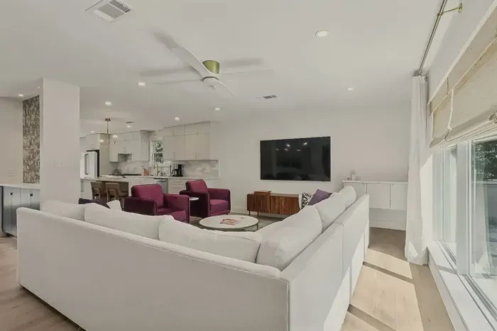 Movie nights just got an upgrade 🎬✨ Sink into the oversized sectional and relax in style.