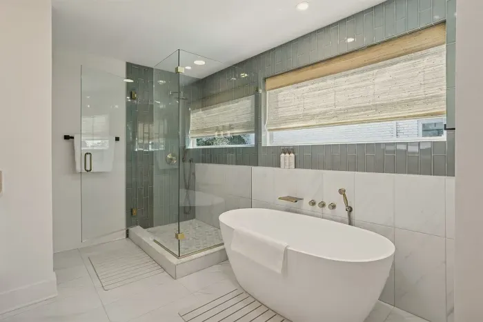 From the soaking tub to the oversized walk-in shower, every detail was designed for relaxation.