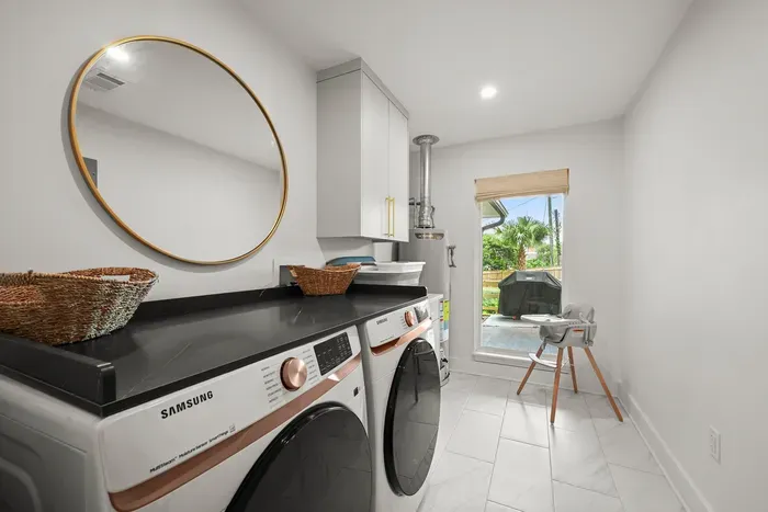 Pack light and enjoy the convenience of a full-size washer and dryer during your stay.