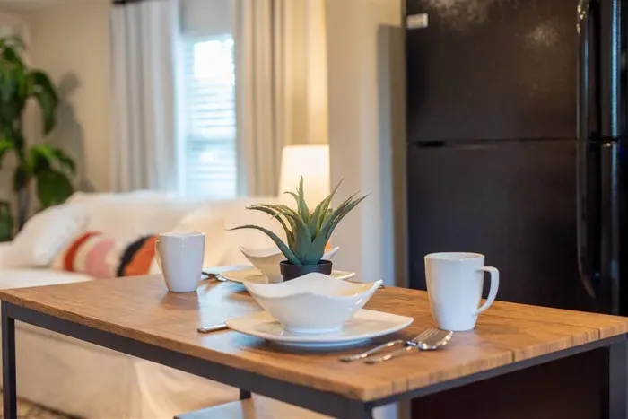 Indulge in a delightful dining experience in our elegant and inviting dining area