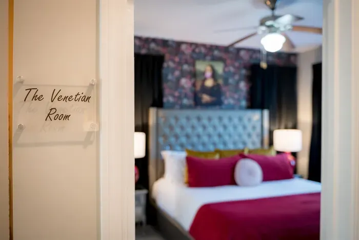 Bedroom 4 The Venetian Room: An upstairs king suite with en-suite bathroom