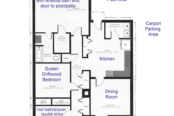 Floorplan showing the room layout and flow of the house.