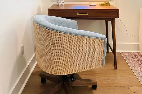 Dedicated desk space located in living room.