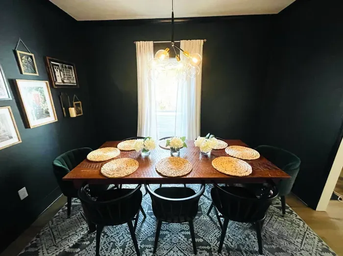 Gather together and enjoy meals in the inviting dining area, the perfect spot for family dinners, morning coffee, or sharing stories after a day of adventures.