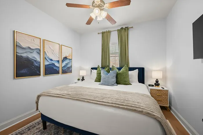 Relax and recharge in this beautifully styled bedroom