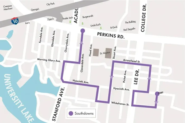 Southdowns Mardi Gras parade route