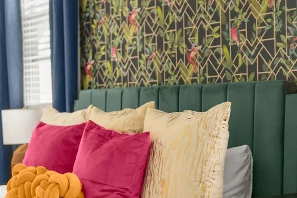 Plenty of pillows to have you comfortable in the king size bed.