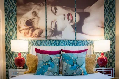 Luxurious accents: Superb decorative pillows adorn our bedroom