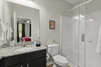 Step into pure serenity and impeccable cleanliness in our fresh and well-maintained bathroom