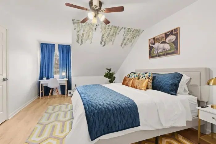 Fun & colorful king guest bedroom