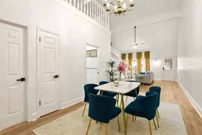 Open concept dining into living areas