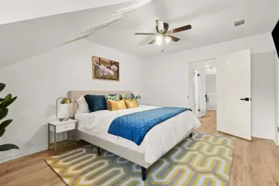 Large separate upstairs Guest Suite .