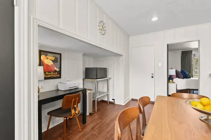 Dedicated work space with printer.