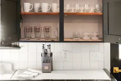 Glassware and cutlery.