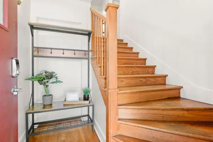 Ascend to your upstairs private suite through the kitchen or second entrance, seen here!