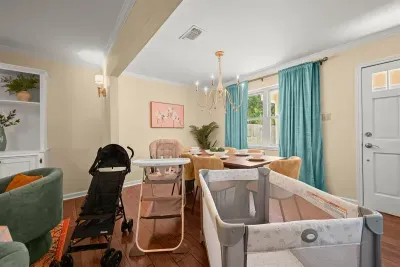 Family-friendly: Convenient baby equipment including a high chair, stroller, and crib are all available