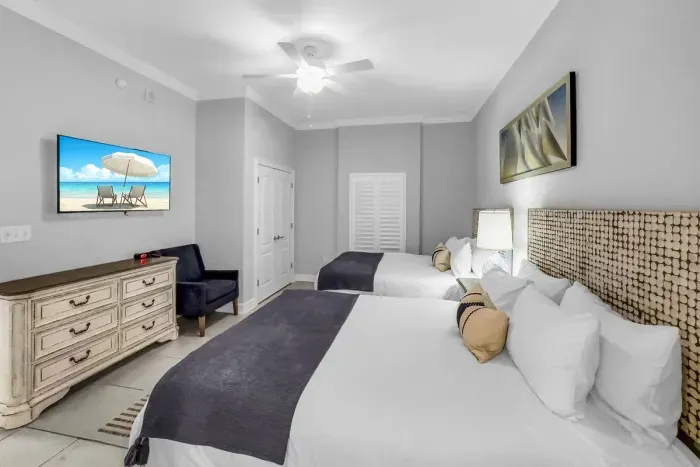 Enjoy watching your favorite movie while relaxing in these amazing beds.