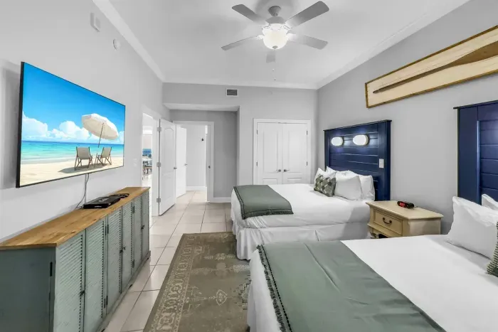 Enjoy waTching Your favorite tv series with the flat screen TV.