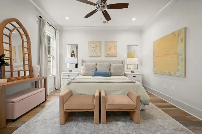 King size bed in the master bedroom