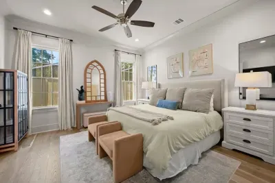 Massive king size bed and a beautiful ensuite with the master bedroom.