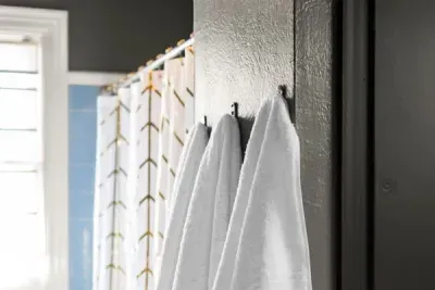 Bath towel hooks for all.