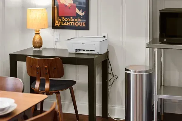 Side table with printer