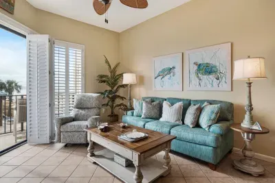 Relax with water views as you recline and take a break from the sand and sun in the comfy recliner.
