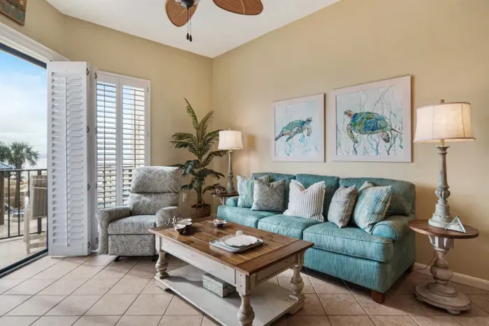 Relax with water views as you recline and take a break from the sand and sun in the comfy recliner.