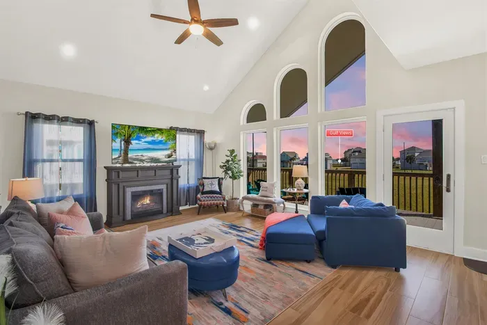 Beautiful living room with amazing views