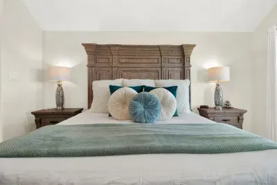 Enjoy sleeping on this King size bed in the master bedroom on the 3rd floor of the home.