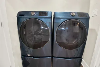 Enjoy complimentary washer and dryer for you laundry needs.