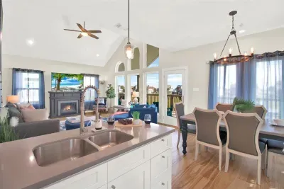 .Catch amazing views while cooking in the modern style kitchen.