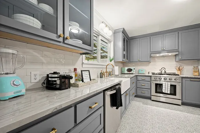 Kitchen Delight: Modern appliances and chic decor make cooking a joy in this vibrant space!