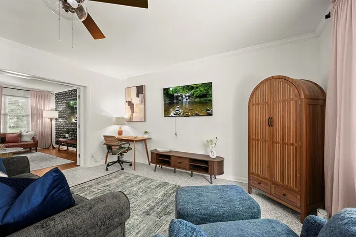 Living Room Retreat: Stylish seating, vibrant decor, and a perfect space to unwind after adventures!