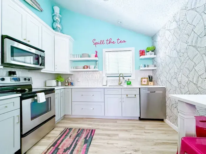 The kitchen! Fridge, Dishwasher, Electric oven, Microwave, Keurig Duo w/K-cup&Pot/French Press/Crockpot/Blender
Pots/pans/Utensils/Cups/Mugs
Starter amounts provided:
K-cups, Ground Coffee,Creamer,Tea,Dish soap,Trash Bags, Dish Pods
Dish towels