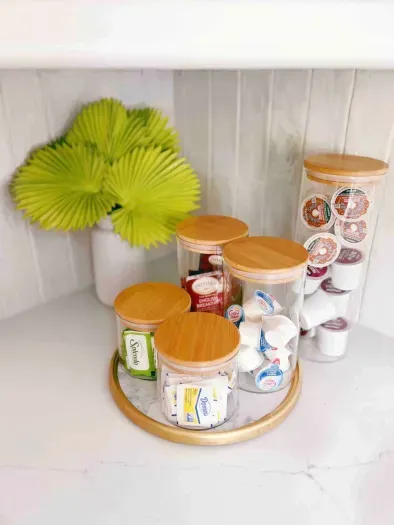 Starter amount of K-Cups, Ground Coffee, Tea Bags, Creamer, Sugar & Sugar Substitutes 