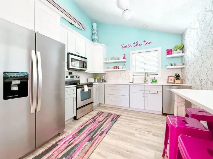 The kitchen! Fridge, Dishwasher, Electric oven, Microwave, Keurig Duo w/K-cup&Pot/French Press/Crockpot/Blender
Pots/pans/Utensils/Cups/Mugs
Starter amounts provided:
K-cups, Ground Coffee,Creamer,Tea,Dish soap,Trash Bags, Dish Pods
Dish towels