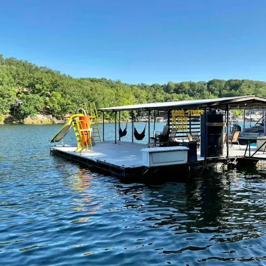 The perfect dock for lounge & play~
{Please note: the slide pictured is no longer at the property.}