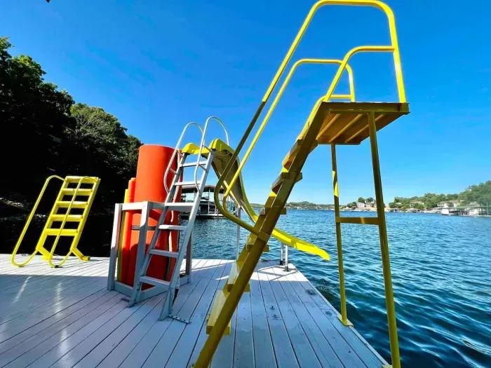The perfect dock for lounge & play~
{Please note: the slide pictured is no longer at the property.}