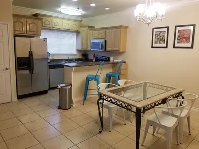 Kitchen set up. Kitchen is fully equipped with blender, toaster, all utensils etc.