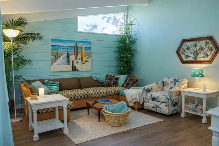 Coastal Comfort | Bright Beachy Living Room | Stylish Decor & Natural Light | Relaxing Vibes Near Shoreline