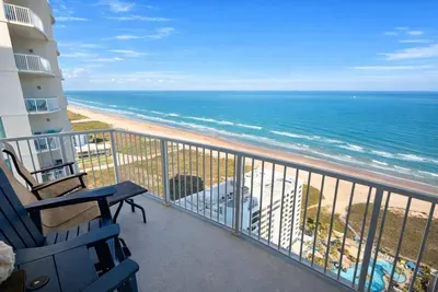 Oceanfront Balcony Retreat with Panoramic Views — Steps to Beach, Pool Access, and Relaxing Outdoor Seating