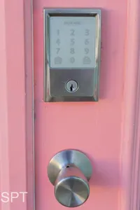 Secure keyless entry with modern keypad lock and easy self‑check‑in. A bright, welcoming door and simple access system ensure smooth arrivals for every guest.