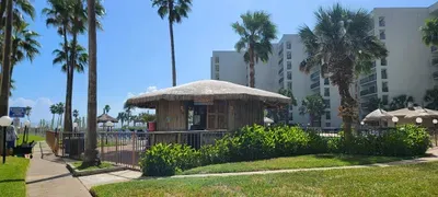 Coastal Pool Oasis — Enjoy a serene pool surrounded by palms, modern towers, and ample loungers for sunny relaxation. Ideal for refreshing dips, slow mornings, and soaking up the warm coastal vibe in a welcoming resort setting.