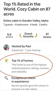 Experience a 5.0-star Guest Favorite! ✨ Top 1% Airbnb in Garden Valley, ID. Cozy cabin, 87 acres. Exceptional check-in. #AirbnbIdaho #GuestFavorite #Cozycabin



