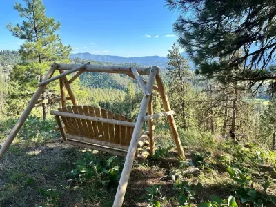 Hike around our 87 private acres and find the swing and lookout!