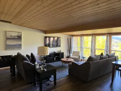Family / TV room. Looking West toward the mountains. 