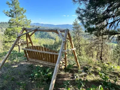 Hike around our 87 private acres and find the swing and lookout!