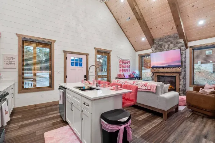 another angle looking into the living room from the kitchen